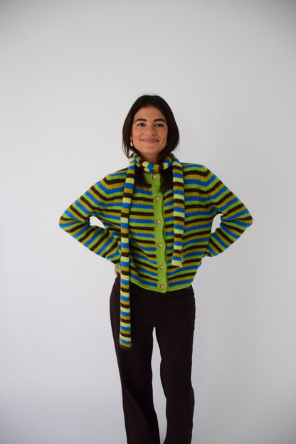 Bufanda Ángela Verde y Marrón