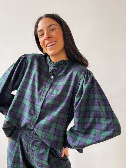 Blusa Alia Verde y Marino