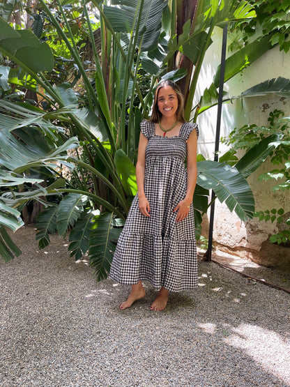 Vestido Amaia Vichy Marrón