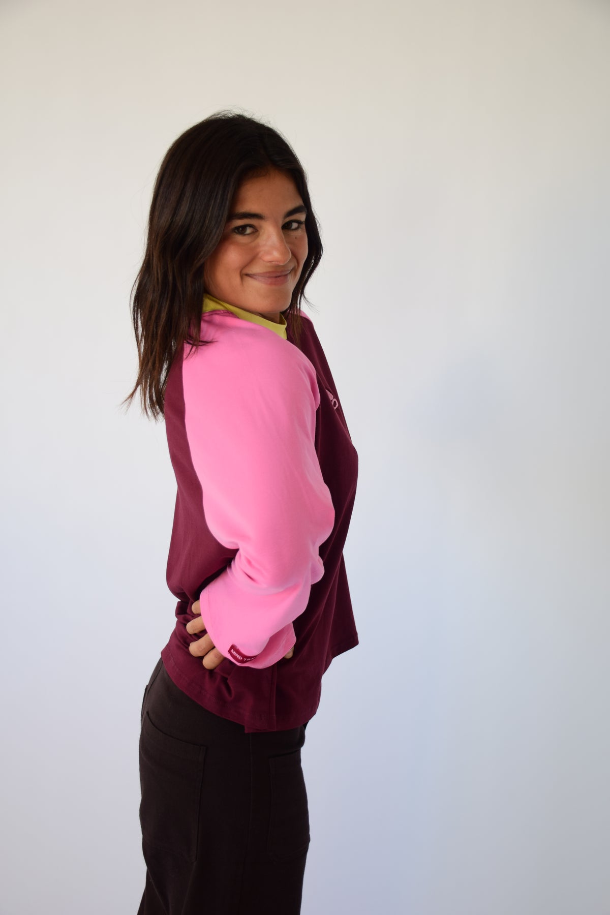 Camiseta Carlota Burgundy y Rosa