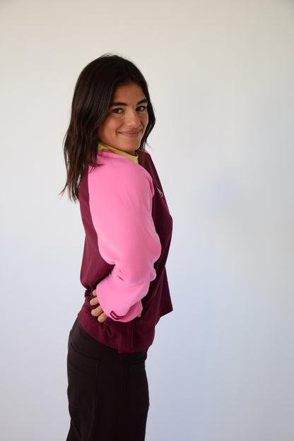 Camiseta Carlota Burgundy y Rosa