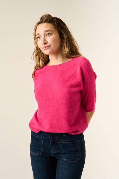 Fuchsia Knit T-shirt
