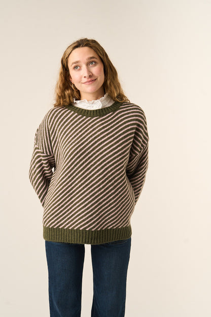 Laura Kaki and Pink Sweater