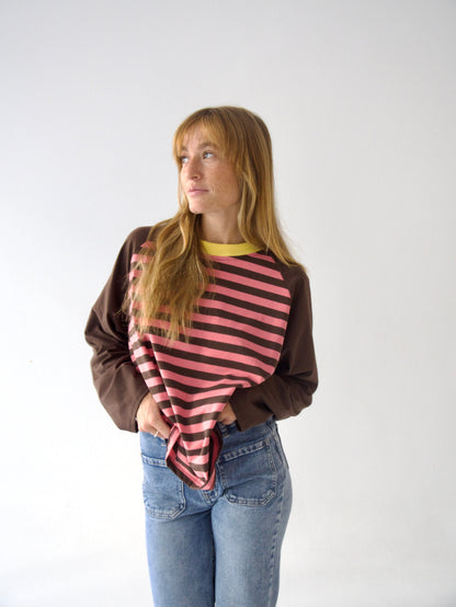 Camiseta Carla Marrón y Rosa
