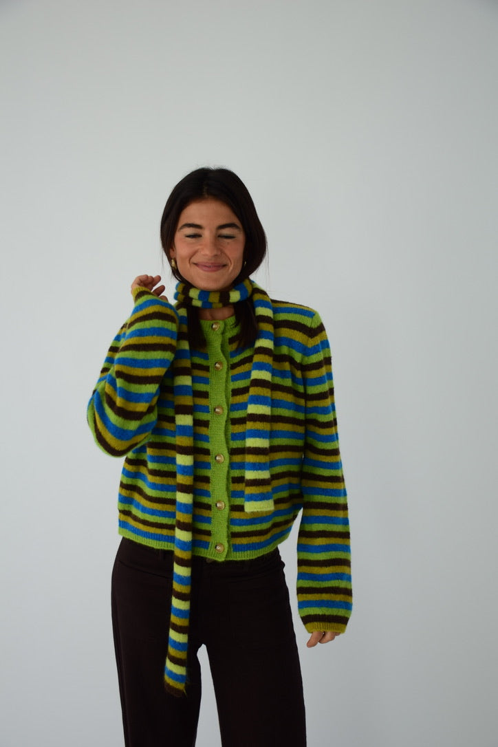 Bufanda Ángela Verde y Marrón