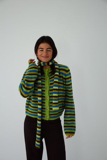 Bufanda Ángela Verde y Marrón