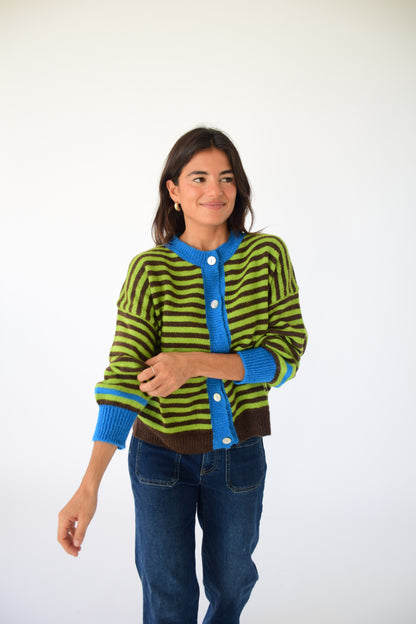 Cárdigan Tessa Lima y Marrón