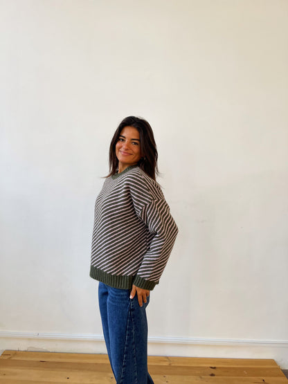 Laura Kaki and Pink Sweater