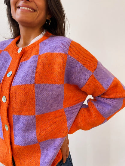 Valentina Lavender and Orange Cardigan