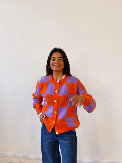 Valentina Lavender and Orange Cardigan