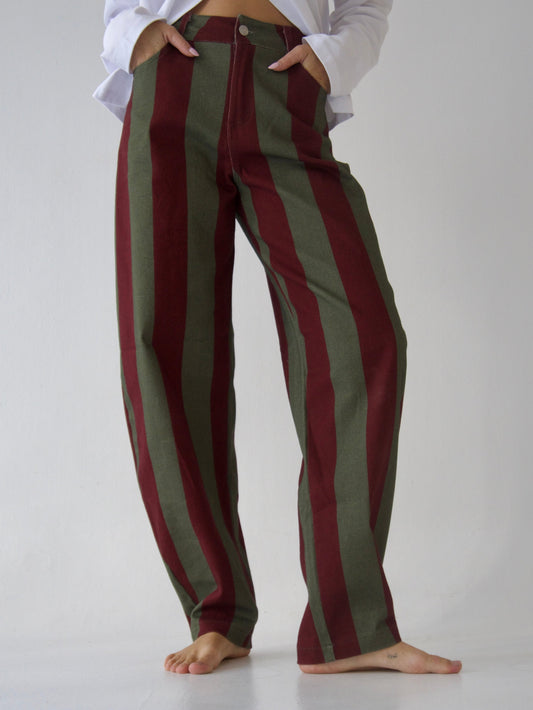 Jeans Clarissa Burgundy y Khaki