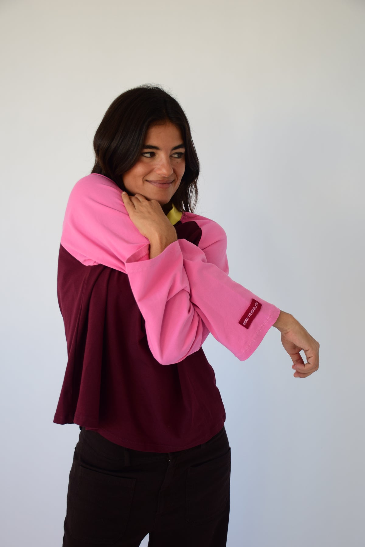 Camiseta Carlota Burgundy y Rosa