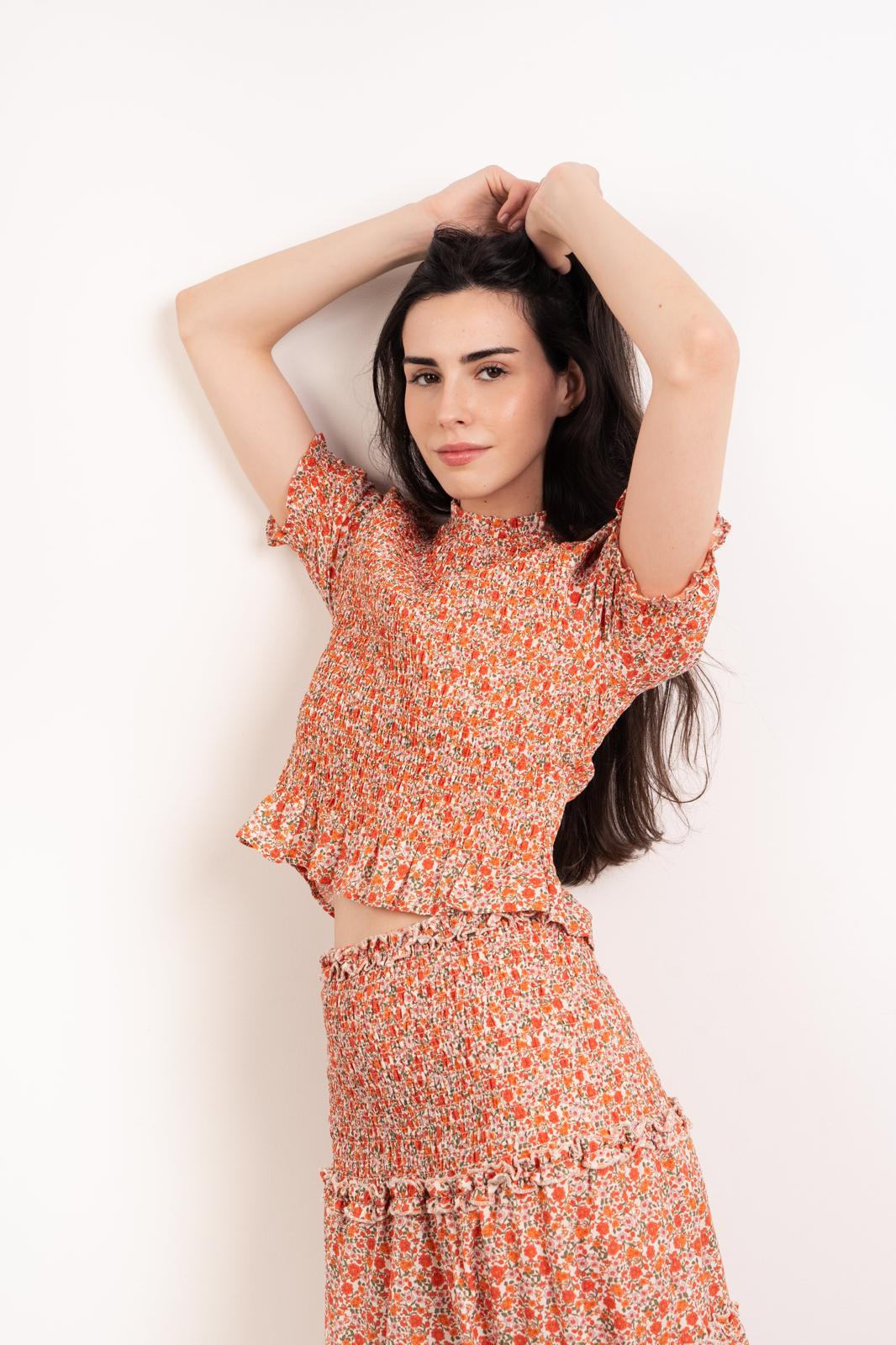 Falda Bruna Flores