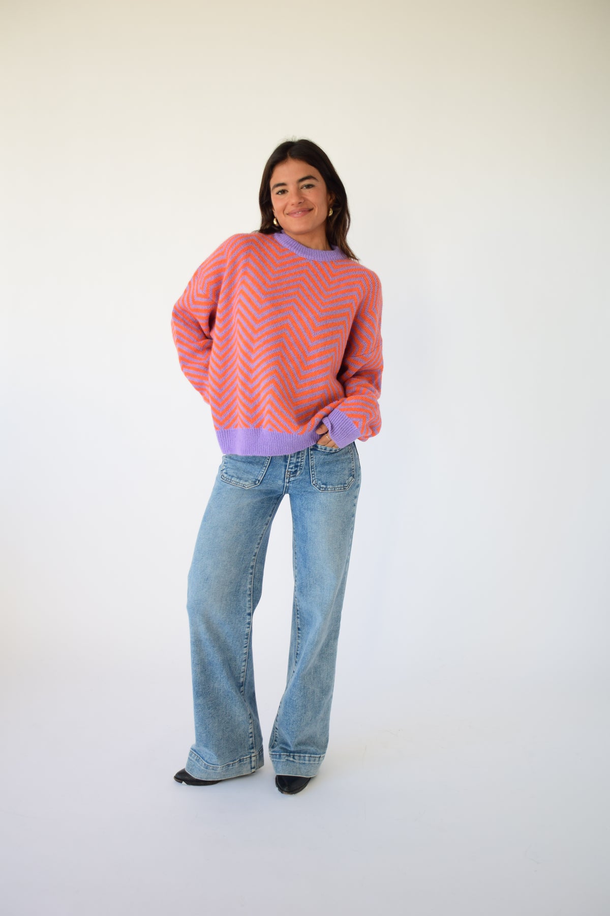 Jersey Leonor Lavanda y Naranja
