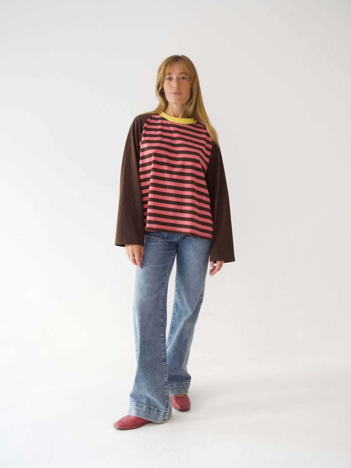 Camiseta Carla Marrón y Rosa
