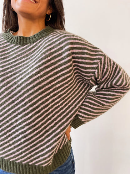 Laura Kaki and Pink Sweater