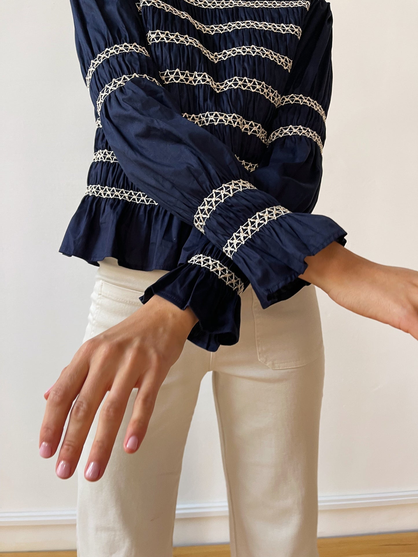 Eloise Navy Blouse