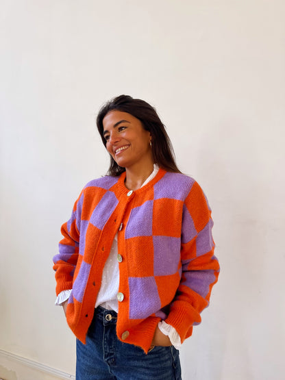 Valentina Lavender and Orange Cardigan