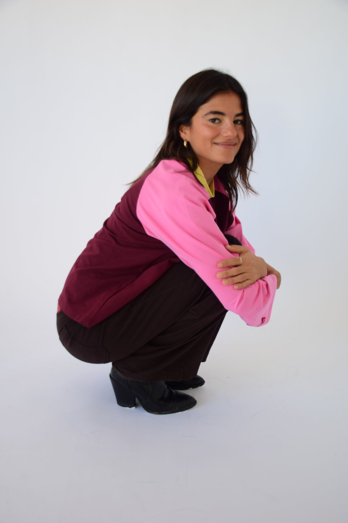 Camiseta Carlota Burgundy y Rosa