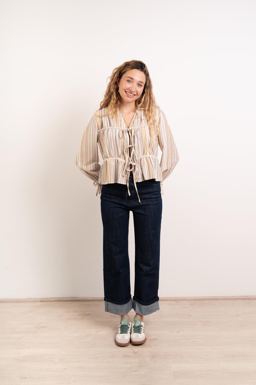 Lucia Yellow Striped Blouse
