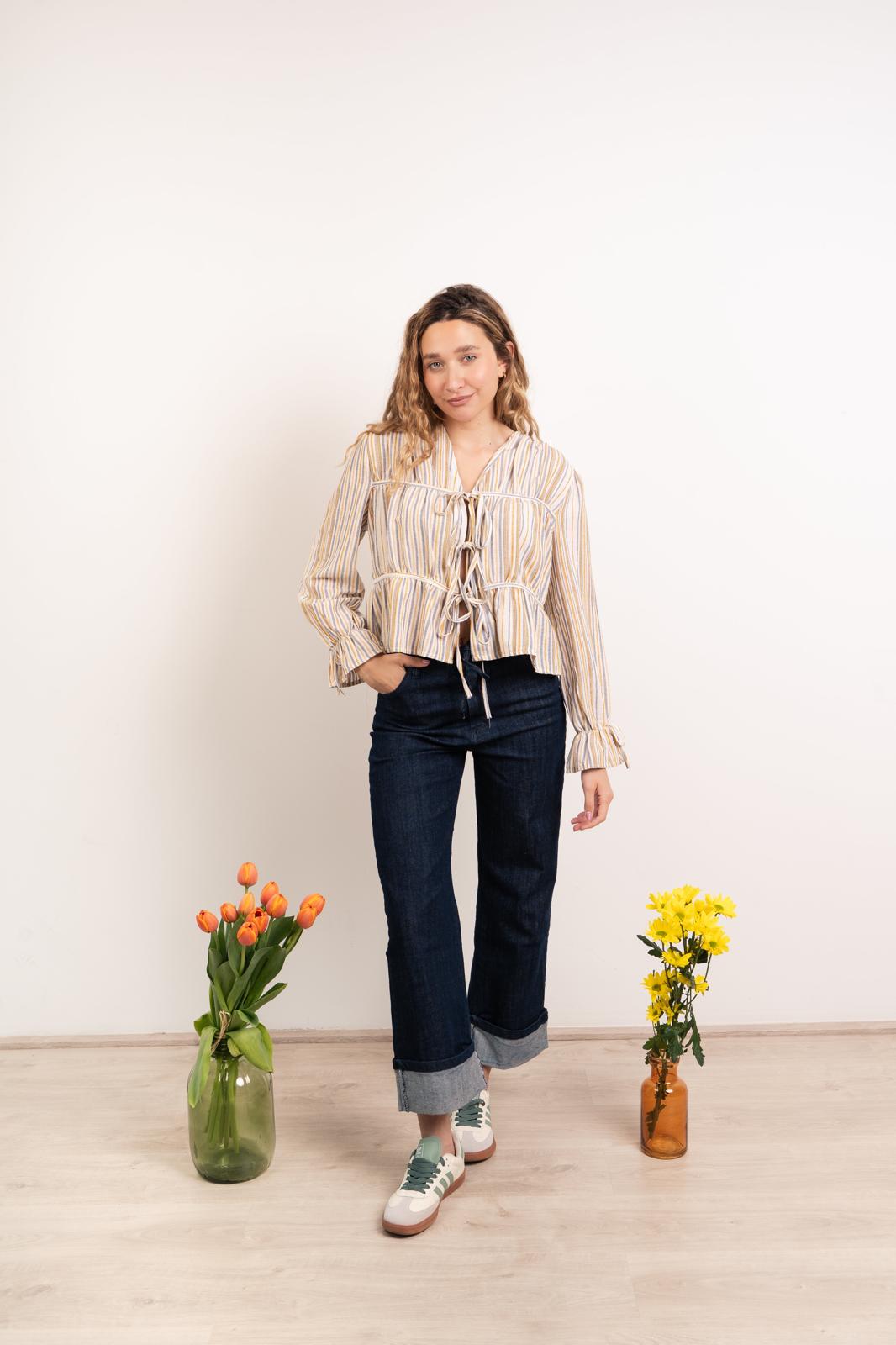 Lucia Yellow Striped Blouse
