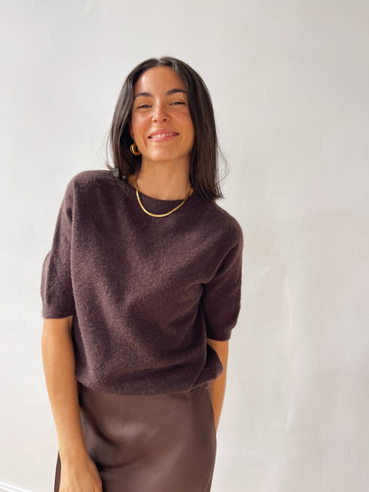 Chocolate Brown Knitted T-shirt