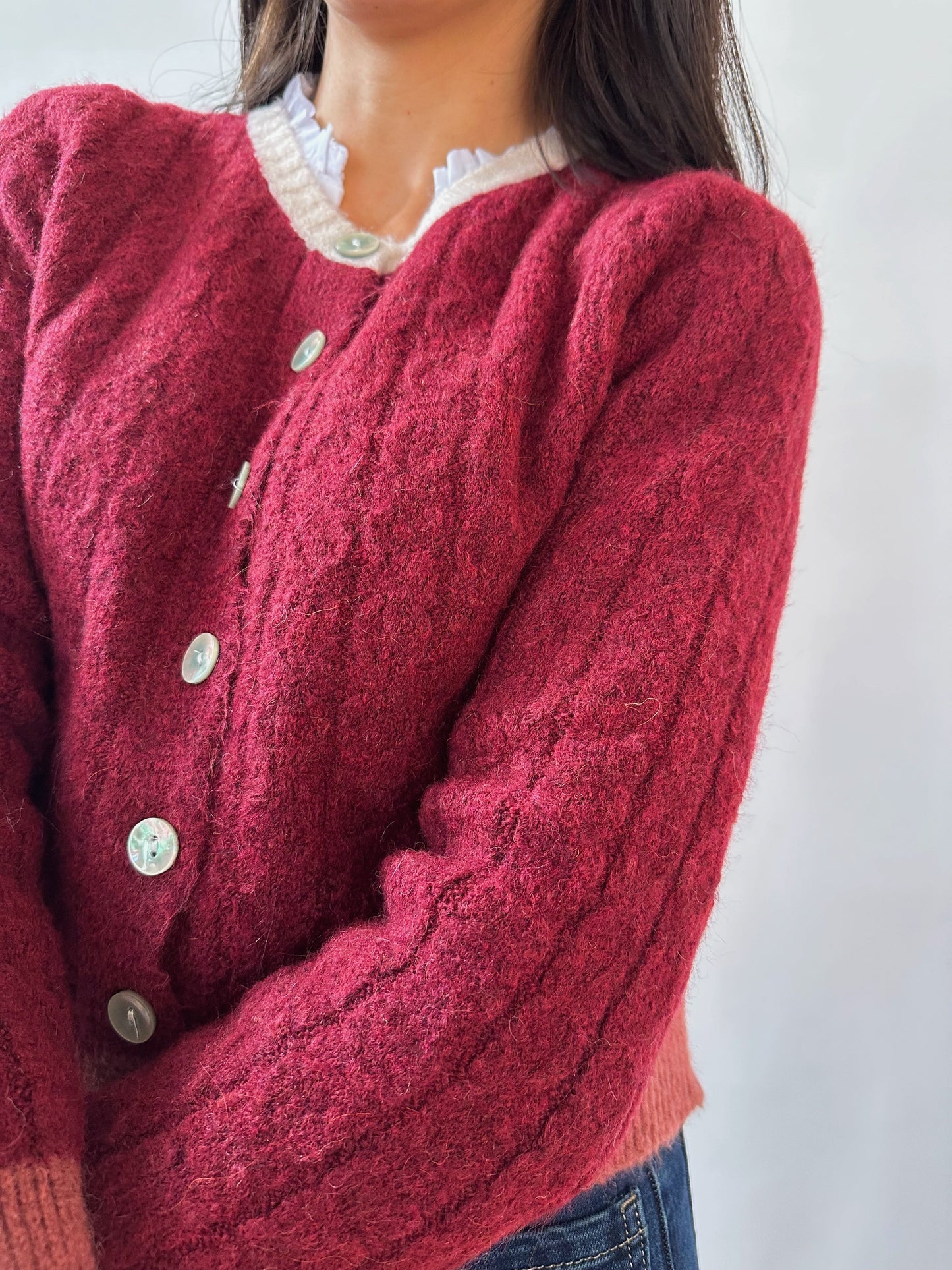 Anna Burgundy Cardigan