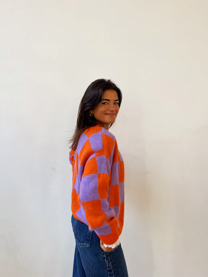 Valentina Lavender and Orange Cardigan