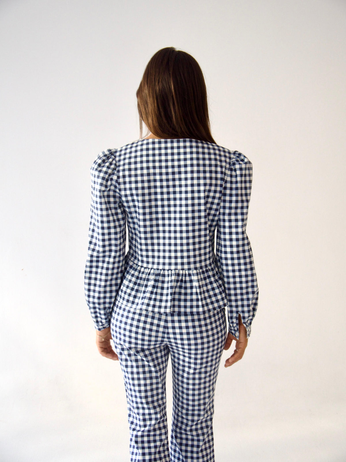 Blusa Rome Vichy Azul Marino