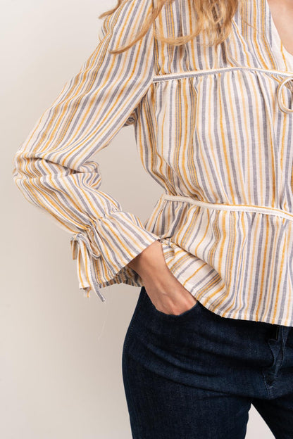 Lucia Yellow Striped Blouse