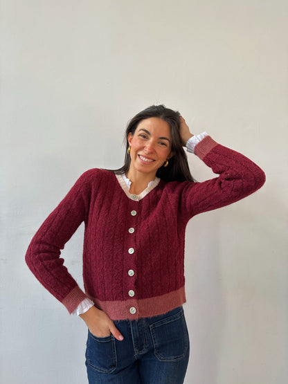 Anna Burgundy Cardigan
