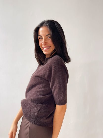 Chocolate Brown Knitted T-shirt