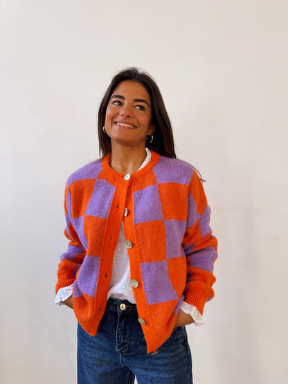 Valentina Lavender and Orange Cardigan
