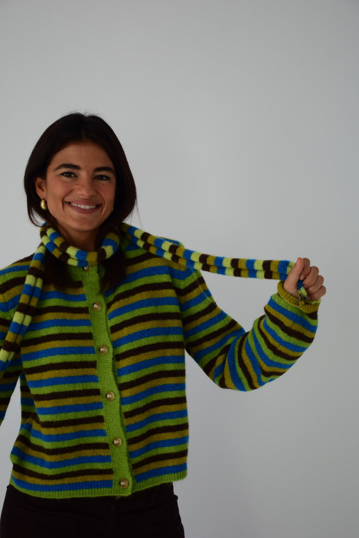 Bufanda Ángela Verde y Marrón