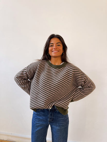 Laura Kaki and Pink Sweater