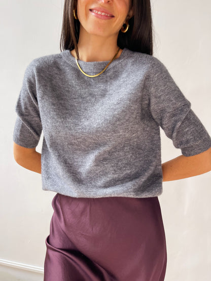 Grey Knitted T-shirt