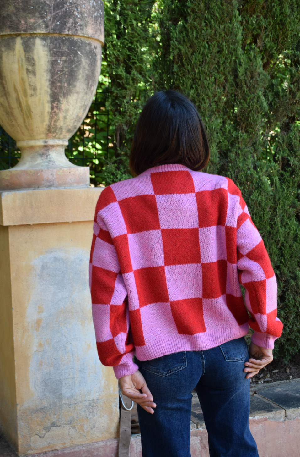 Cárdigan Valentina Rojo y Rosa