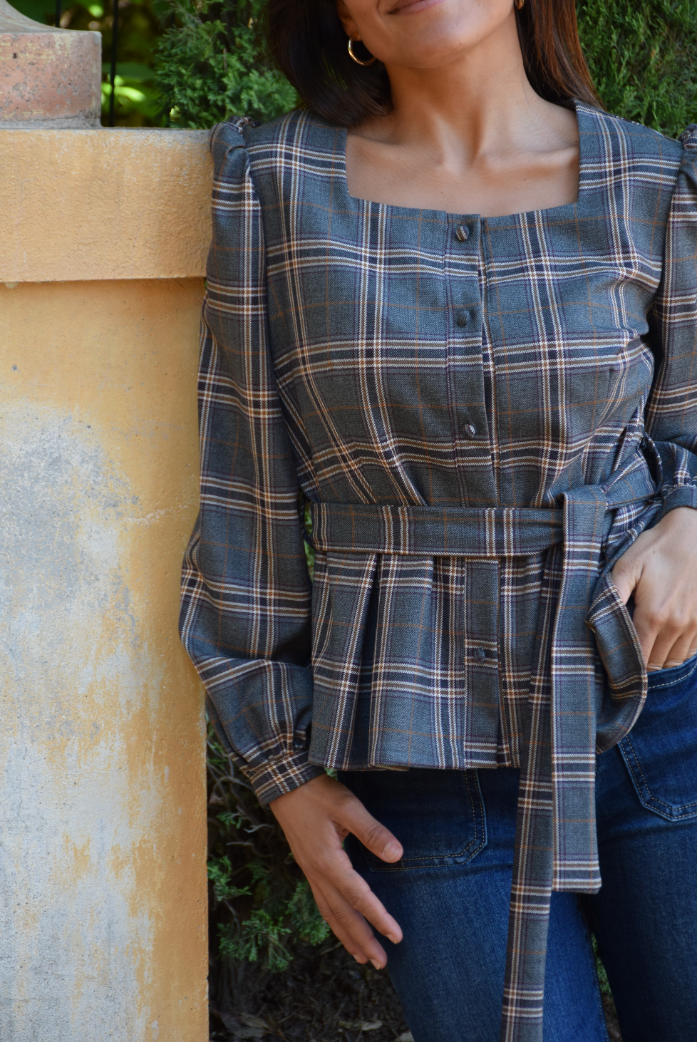 Beth Gray Plaid Blouse
