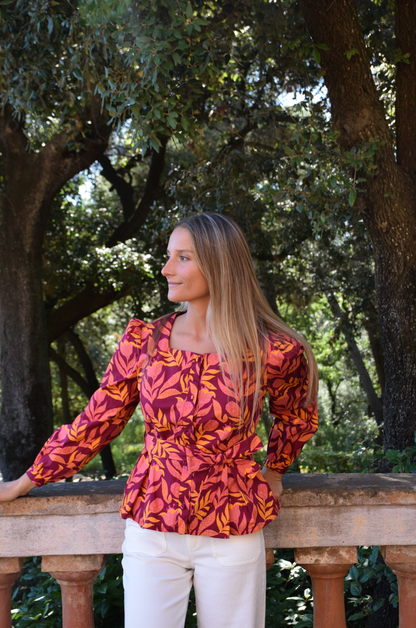 Beth Flores Burgundy Blouse
