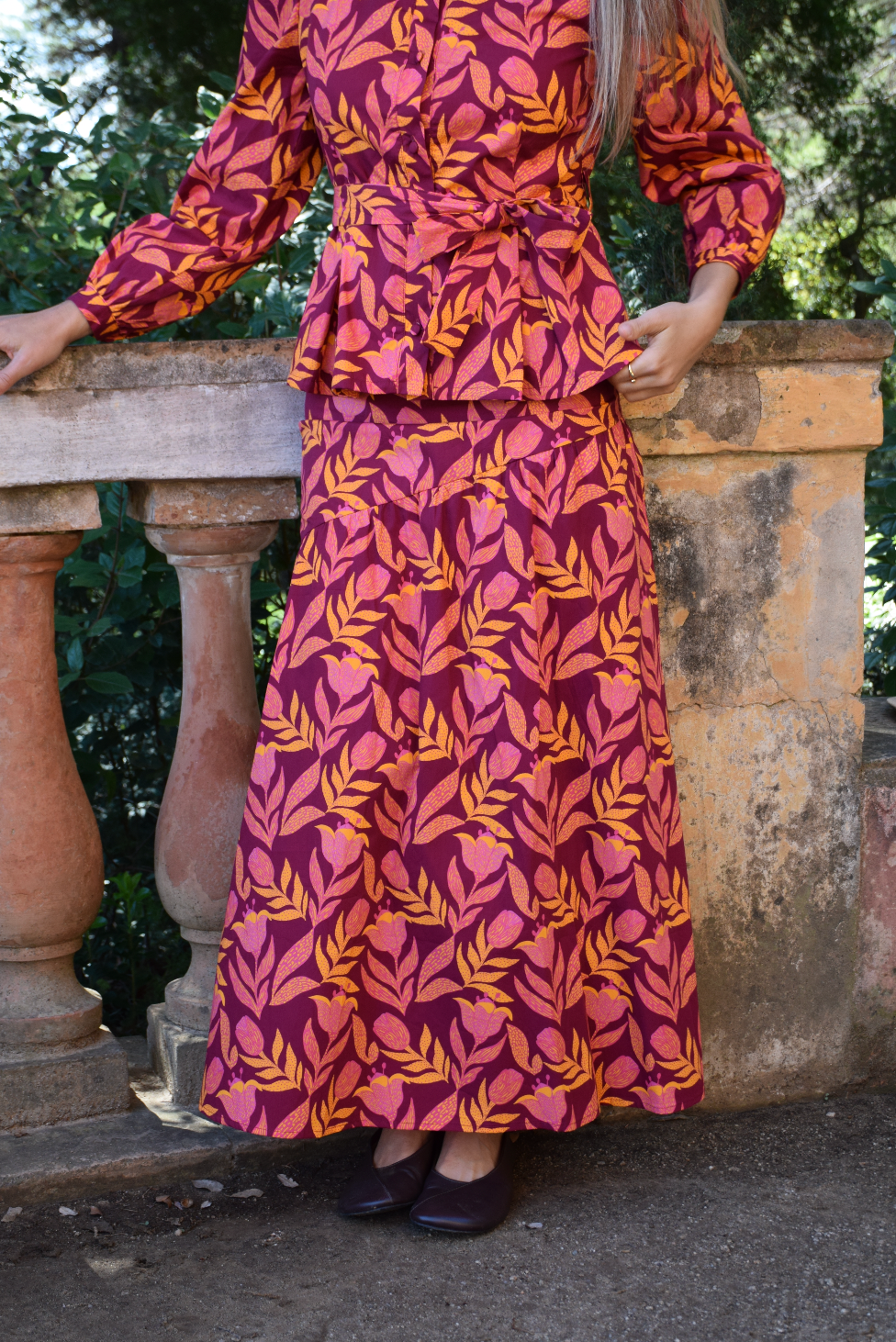 Beth Flores Burgundy Skirt