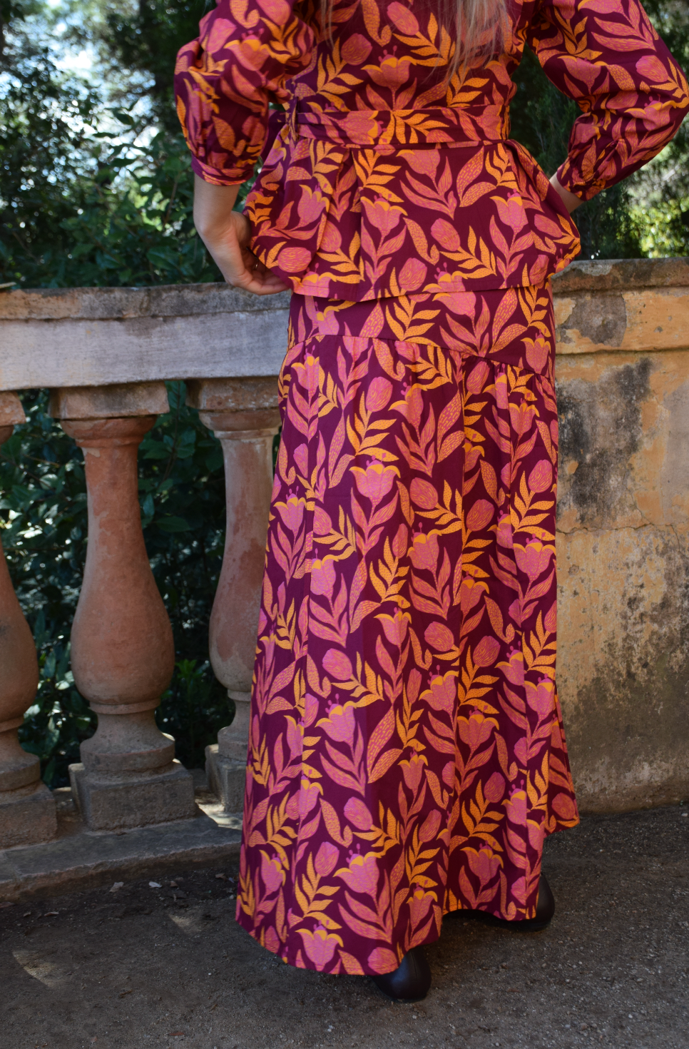 Beth Flores Burgundy Skirt