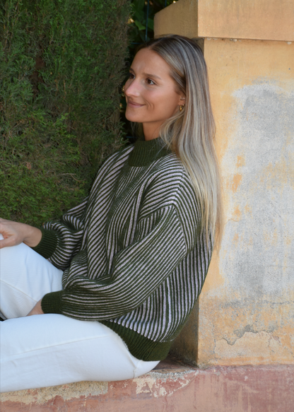 Emma Khaki and Pink Sweater