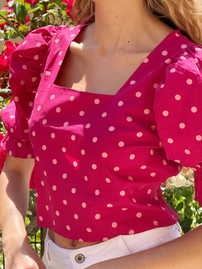 Blusa Carmi Lunares Burgundy