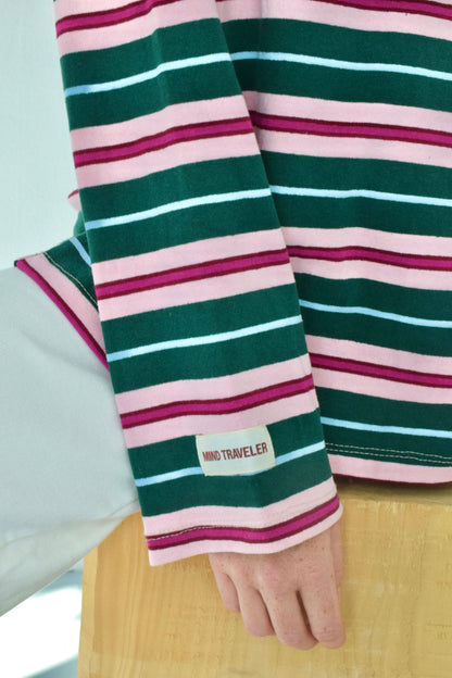 Polera Filipa Verde y Rosa