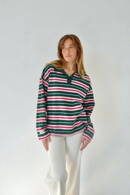 Polera Filipa Verde y Rosa