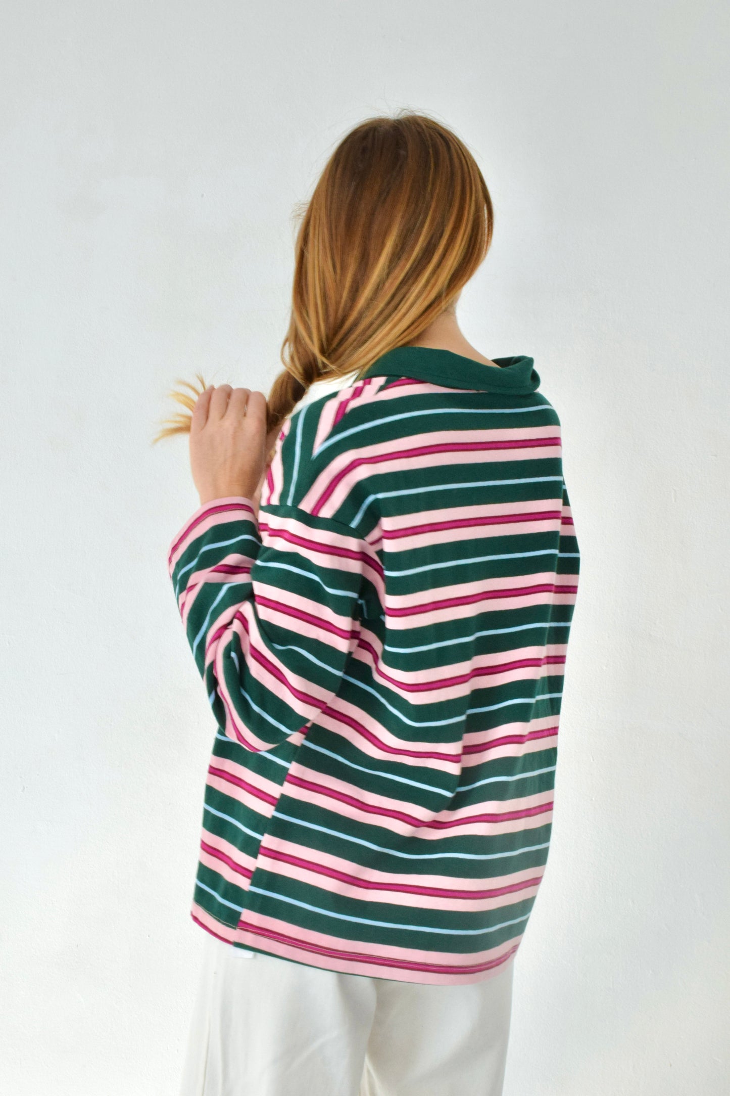 Polera Filipa Verde y Rosa