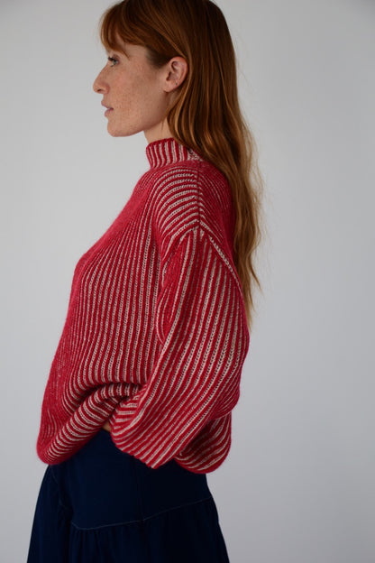 Jersey Rita Rojo y Beige