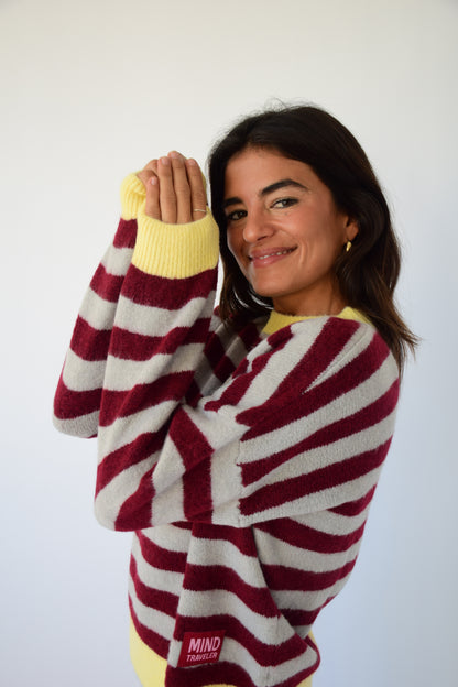 Jersey Pia Burgundy y Gris