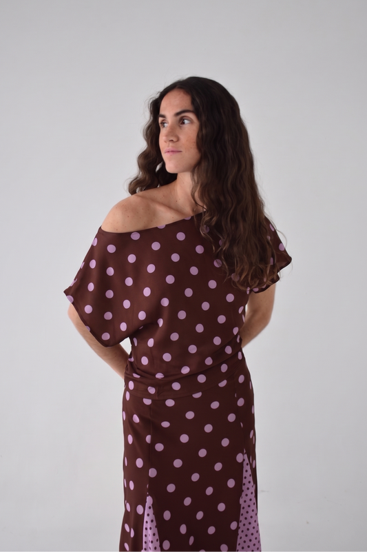 Top Jimena Topos Marrón y Rosa