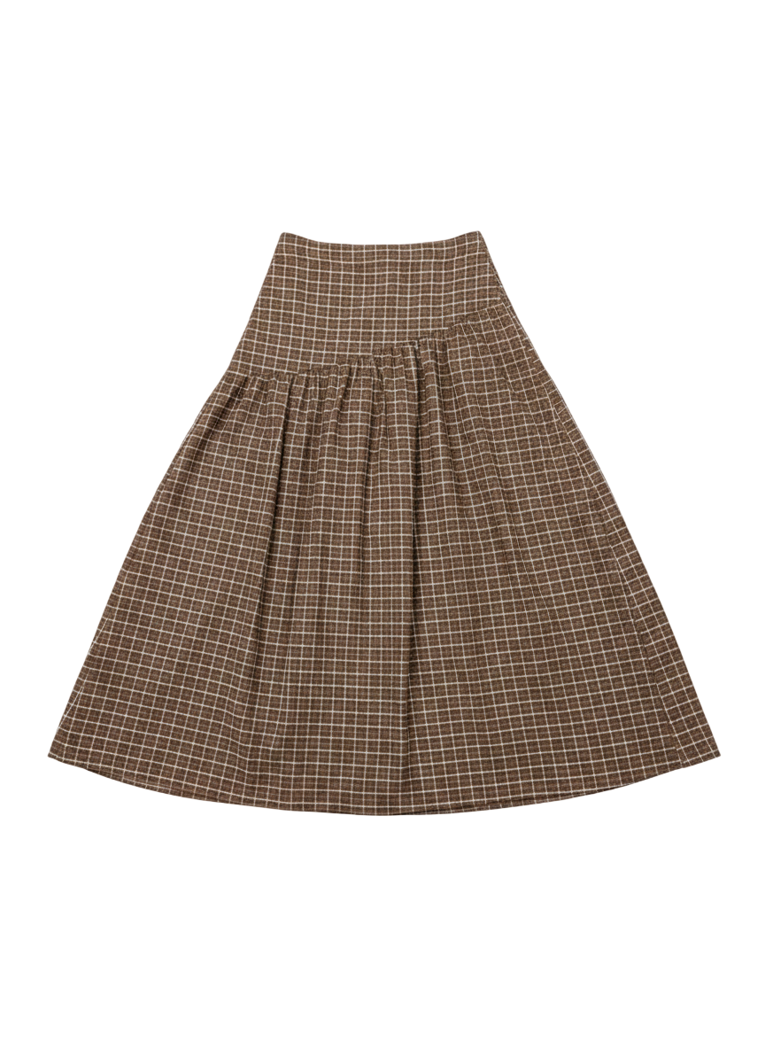 Falda Beth Cuadros Marrón